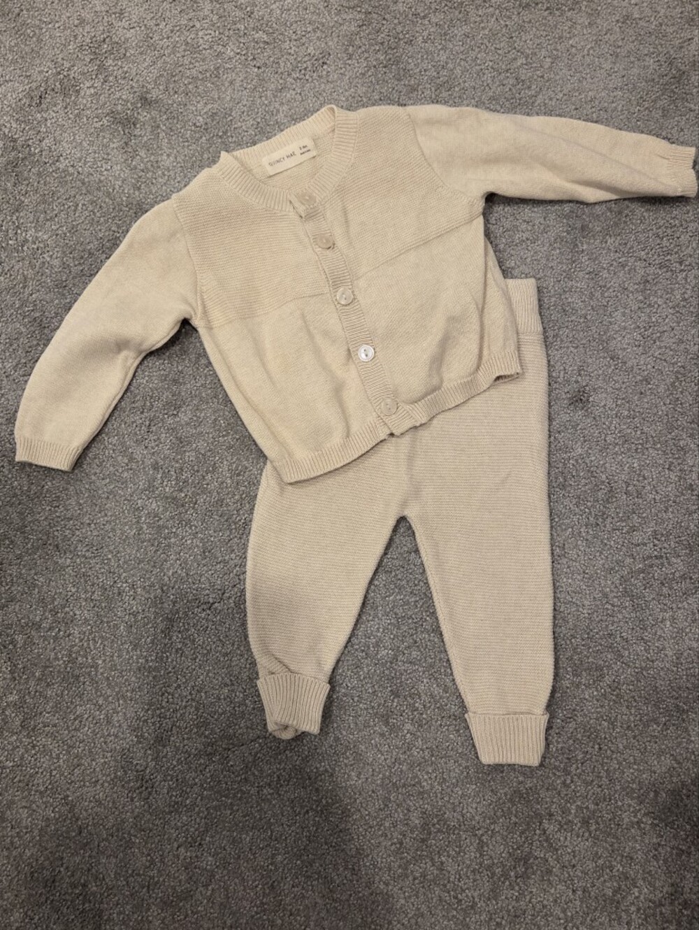 Quincy Mae Beige Knit Set